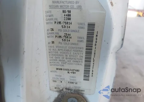 1990 Nissan D21 Short Bed from USA, damaged, VIN 1N6SD11S2LC427683